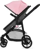 A side view of a pink and gray stroller against a white background. Produktbild-Vorschau