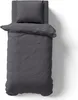 A top-down view of a folded duvet and pillow set on a white background. Produktbild-Vorschau