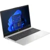 A silver HP laptop with a black keyboard and screen displaying the Windows 11 interface. Produktbild-Vorschau
