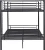 A black metal bunk bed with two beds stacked vertically, shown from the front against a white background. Anteprima dell’immagine prodotto