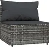 vidaXL 4-tlg. Garten-Lounge-Set mit Kissen Grau Poly Rattan Produktbild-Vorschau 5