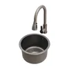 A stainless steel kitchen sink and faucet set against a white background. Podgląd zdjęcia produktu