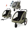 Remorque vélo 2en1 - pour 2 enfants - vert Voir les images du produit 2