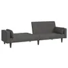 Schlafsofa 2-Sitzer mit 2 Kissen Dunkelgrau Stoff Produktbild-Vorschau 4