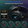 A gaming headset with RGB lighting, shown with various color options and an award badge. Produktbild-Vorschau