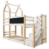 MODFU Etagenbett Kinderbett 90x200cm mit Tafel, Hochbett Produktbild-Vorschau 8