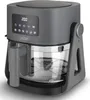A close-up studio shot of a gray and black air fryer with a glass bowl. Anteprima dell’immagine prodotto