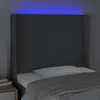 vidaXL LED Kopfteil Dunkelgrau 93x16x118/128 cm Stoff Produktbild-Vorschau 4