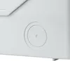 A close-up view of a white electrical enclosure with a circular knockout. Produktbild-Vorschau