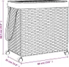 vidaXL Wäschekorb mit Rollen Schwarz 60x35x60,5 cm Rattan Produktbild-Vorschau 8