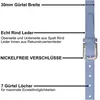 Damen Spalt Leder Gürtel 30mm Sommer Farben Silberne Produktbild-Vorschau 6