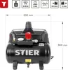 STIER Flüsterkompressor 59 dB(A) | 105 l/min | 8 bar | 6 l Produktbild-Vorschau 2