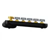 Side view of a black mechanical keyboard with gold and gray keys. Produktbild-Vorschau