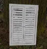 Wandspiegel a. Holz m. Fensterläden Shabby Antikweiß 60 x Produktbild-Vorschau 2