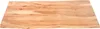 A wooden tabletop with a natural edge, presented on a white background. Produktbild-Vorschau