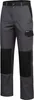 A pair of gray work pants with black accents and knee patches, shown front-on against a white background. Produktbild-Vorschau