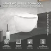 Závěsný klozet LuxeBath bez okrajů, bílý, krátký, tornádo Náhled obrázku produktu 2