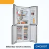 An open refrigerator with food items inside, presented against a white background. Produktbild-Vorschau