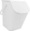 A white waste separation bin with a lid and handle, shown from a side angle against a white background. Podgląd zdjęcia produktu