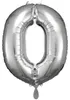 Fóliový balón číslo 0 strieborný - 83 cm Náhľad obrázku produktu 2