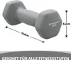 TOSANEO 2er Set Hanteln 2x 3,0kg Grau Neopren Kurzhanteln Produktbild-Vorschau 5