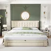 A bedroom scene featuring a bed with bedding, nightstands, and wall decor. Produktbild-Vorschau