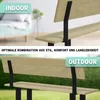 DIY 2er Set Rückenlehne Stahl Schwarz Lehnenhalter Produktbild-Vorschau 6