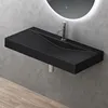 doporro Vasque à Poser 80cm avec Bonde Lavabo Suspendu Noir Voir les images du produit 1