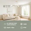 A modern living room with a sofa, coffee table, and a chandelier. Náhľad obrázku produktu