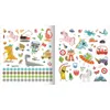 A collage of various cartoon-like stickers featuring animals, vehicles, and fantasy creatures. Produktbild-Vorschau