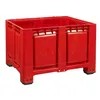 Palettenbox mit Deckel 680l 1200x1000x790 mm Rot - 4 Füsse Produktbild-Vorschau 2