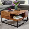 FineBuy Table basse 60x60x34,5 cm Sheesham massif / métal Voir les images du produit 1