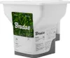A white and gray garden spreader with a green label featuring leaves and the brand name. Produktbild-Vorschau