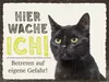 vianmo Holzschild 30x40 cm Katze hier wache ich eigene Produktbild-Vorschau 1