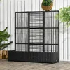 Outsunny polyrotan verhoogde tuinbed met klimrek, bloembak Productafbeelding-voorbeeld 2
