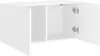 A white cabinet with two doors, one open, against a white background. Produktbild-Vorschau