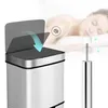 RIBELLI Sensor-Mülleimer 72 l – 4 Fächer – silber Produktbild-Vorschau 4