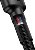 A close-up, cutaway view of a black USB-C cable, showing its internal wires (red and blue) and braided exterior. Produktbild-Vorschau