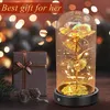 Rose im Glas mit Lichter Blume im Glaskuppel Künstliche Produktbild-Vorschau 6