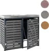 A grey outdoor bin enclosure with a stainless steel top and two doors. Náhľad obrázku produktu