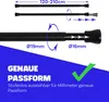 Diagram showing adjustable telescopic rods with measurements and feature callouts. Produktbild-Vorschau