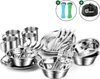 Campingbesteck Set Edelstahl Outdoor Reisebesteck Teller Produktbild-Vorschau 8