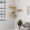 DECORTIE Luksa Eckwandregal Modernes Bücherregal Eiche 60 x Produktbild-Vorschau 1