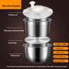 6L Salatschleuder Edelstahl Gemüsewäscher mit Deckel Produktbild-Vorschau 2