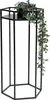 A black metal hexagonal plant stand with a trailing plant on top. Produktbild-Vorschau