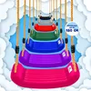 A stack of colorful swings hanging against a blue sky with clouds. Produktbild-Vorschau