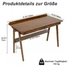 Biurko z litego drewna, biurko komputerowe z 2 szufladami, Podgląd zdjęcia produktu 4