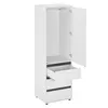 An open white wardrobe with a hanging rail and three drawers, one of which is partially open. Produktbild-Vorschau