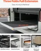 A close-up view of a heavy-duty drawer slide extended from the back of a vehicle, with smaller inset images showing different applications of drawers and containers. Anteprima dell’immagine prodotto