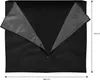 A black tent-like structure with its front opening unzipped, revealing a gray interior. Dimensions are indicated by measurement lines. Produktbild-Vorschau